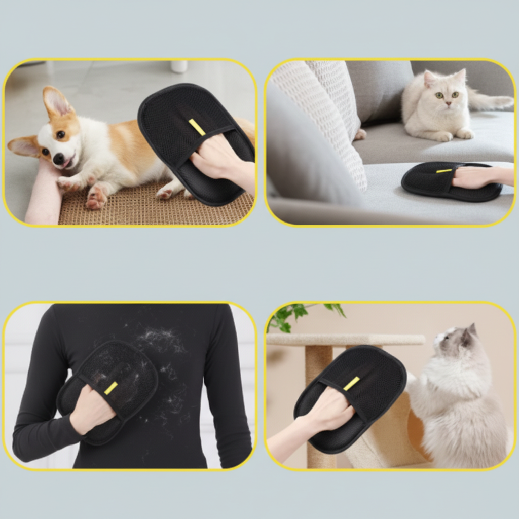 2 Gants anti-poils pour chiens et chats