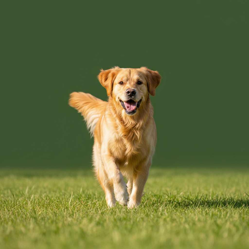 Golden Retriever courant dans un champ